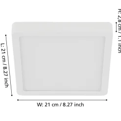 Eglo FUEVA 5 opbouwarmatuur staal wit / Kunststof wit H: 28 mm