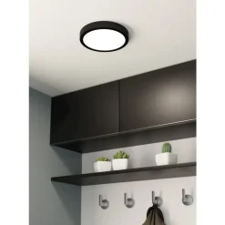 Eglo FUEVA 5 opbouwarmatuur staal zwart / Kunststof wit H: 28 mm | Ø 210 mm