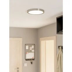 Eglo FUEVA 5 opbouwarmatuur staal nikkel-mat / Kunststof wit H: 28 mm | Ø 285 mm