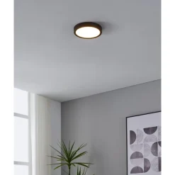 Eglo FUEVA 5 opbouwarmatuur staal zwart / Kunststof wit H: 28 mm | Ø 210 mm