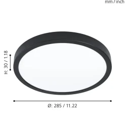 Eglo FUEVA 5 opbouwarmatuur staal zwart / Kunststof wit H: 28 mm | Ø 285 mm