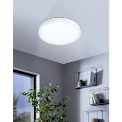 Eglo FUEVA 5 opbouwarmatuur staal wit / Kunststof wit H: 28 mm | Ø 285 mm