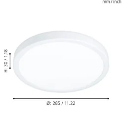 Eglo FUEVA 5 opbouwarmatuur staal wit / Kunststof wit H: 28 mm | Ø 285 mm