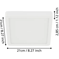 Eglo FUEVA 5 opbouwarmatuur staal zwart / Kunststof wit H: 28 mm | Ø 210 mm