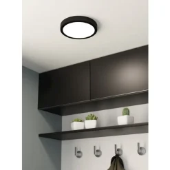 Eglo FUEVA 5 opbouwarmatuur staal zwart / Kunststof wit H: 28 mm | Ø 210 mm