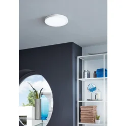 Eglo FUEVA 5 opbouwarmatuur staal wit / Kunststof wit H: 28 mm | Ø 210 mm