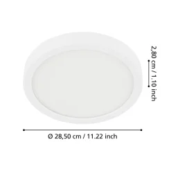 Eglo FUEVA 5 opbouwarmatuur staal wit / Kunststof wit H: 28 mm | Ø 285 mm