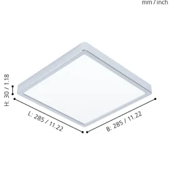 Eglo FUEVA 5 opbouwarmatuur staal chroom / Kunststof wit H: 30 mm