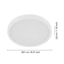 Eglo FUEVA 5 opbouwarmatuur staal wit / Kunststof wit H: 28 mm | Ø 210 mm