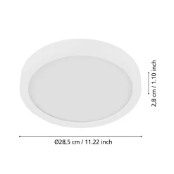 Eglo FUEVA 5 opbouwarmatuur staal wit / Kunststof wit H: 28 mm | Ø 285 mm