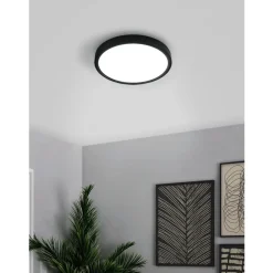 Eglo FUEVA 5 opbouwarmatuur staal zwart / Kunststof wit H: 28 mm | Ø 285 mm