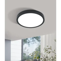 Eglo FUEVA 5 opbouwarmatuur staal zwart / Kunststof wit H: 28 mm | Ø 285 mm