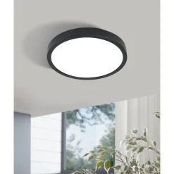 Eglo FUEVA 5 opbouwarmatuur staal zwart / Kunststof wit H: 28 mm | Ø 285 mm