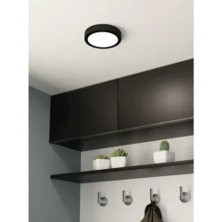 Eglo FUEVA 5 opbouwarmatuur staal zwart / Kunststof wit H: 28 mm | Ø 160 mm