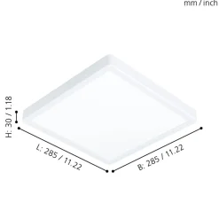 Eglo FUEVA 5 opbouwarmatuur staal wit / Kunststof wit H: 28 mm