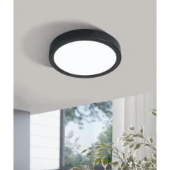 Eglo FUEVA 5 opbouwarmatuur staal zwart / Kunststof wit H: 28 mm | Ø 210 mm