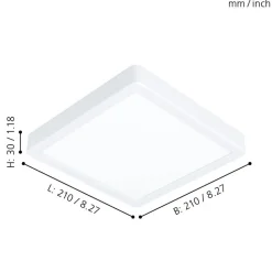 Eglo FUEVA 5 opbouwarmatuur staal wit / Kunststof wit H: 28 mm