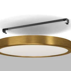 Eglo FUEVA 5 opbouwarmatuur staal geelkoper-geborsteld / Kunststof wit H: 28 mm | Ø 285 mm