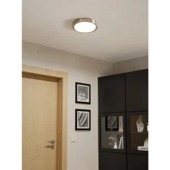 Eglo FUEVA 5 opbouwarmatuur staal nikkel-mat / Kunststof wit H: 28 mm | Ø 210 mm