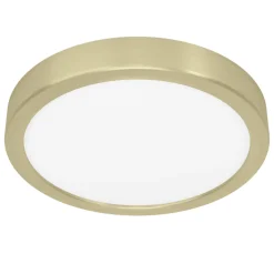 Eglo FUEVA 5 opbouwarmatuur staal geelkoper-geborsteld / Kunststof wit H: 28 mm | Ø 210 mm