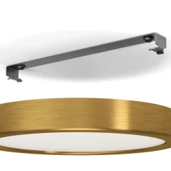 Eglo FUEVA 5 opbouwarmatuur staal geelkoper-geborsteld / Kunststof wit H: 28 mm | Ø 210 mm