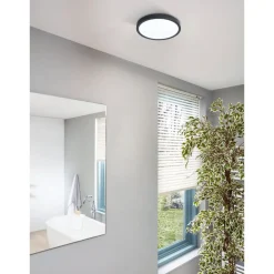 Eglo FUEVA 5 opbouwarmatuur staal zwart / Kunststof wit H: 28 mm | Ø 285 mm