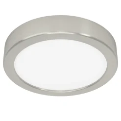 Eglo FUEVA 6 Plafondarmaturen staal nikkel-mat / Kunststof wit H: 25 mm | Ø 166 mm