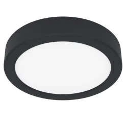 Eglo FUEVA 6 Plafondarmaturen Kunststof zwart / Kunststof wit H: 25 mm | Ø 166 mm