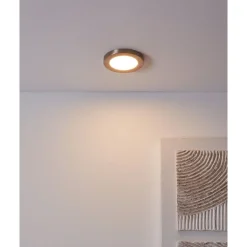 Eglo FUEVA FLEX inbouwarmatuur aluminium nikkel-mat / Kunststof wit H: 2 mm | Ø 117 mm