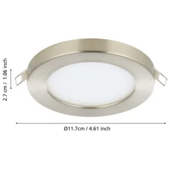 Eglo FUEVA FLEX inbouwarmatuur aluminium nikkel-mat / Kunststof wit H: 2 mm | Ø 117 mm