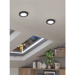 Eglo FUEVA FLEX inbouwarmatuur aluminium zwart / Kunststof wit H: 2 mm | Ø 117 mm