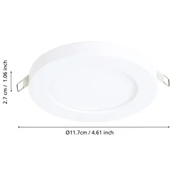 Eglo FUEVA FLEX inbouwarmatuur aluminium wit / Kunststof wit H: 2 mm | Ø 117 mm