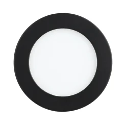 Eglo FUEVA FLEX inbouwarmatuur aluminium zwart / Kunststof wit H: 2 mm | Ø 117 mm