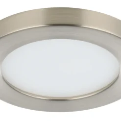 Eglo FUEVA FLEX inbouwarmatuur aluminium nikkel-mat / Kunststof wit H: 2 mm | Ø 117 mm