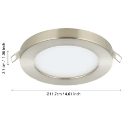 Eglo FUEVA FLEX inbouwarmatuur aluminium nikkel-mat / Kunststof wit H: 2 mm | Ø 117 mm