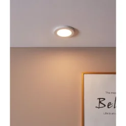 Eglo FUEVA FLEX inbouwarmatuur aluminium wit / Kunststof wit H: 2 mm | Ø 117 mm