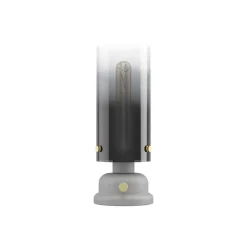 Eglo GARGRAVE Tafellampen staal grijs, geborsteld messing / glas gestoomd zwart, bruin, transparant H: 315 mm | Ø 110 mm