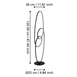 Eglo GIANELLA Staande lampen aluminium, staal zwart / Kunststof wit H: 1205 mm