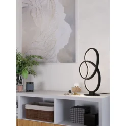 Eglo GIANELLA Tafellampen aluminium, staal zwart / Kunststof wit H: 395 mm