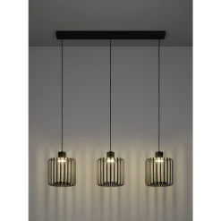 Eglo GINESTRONE-Z hanglamp staal zwart / Kunststof wit H: 1100 mm