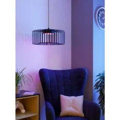 Eglo GINESTRONE-Z hanglamp staal zwart / Kunststof wit H: 1100 mm | Ø 450 mm