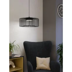 Eglo GINESTRONE-Z hanglamp staal zwart / Kunststof wit H: 1100 mm | Ø 450 mm
