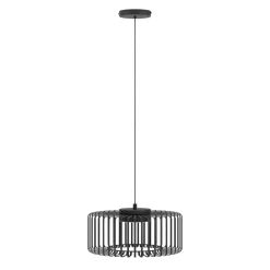 Eglo GINESTRONE-Z hanglamp staal zwart / Kunststof wit H: 1100 mm | Ø 450 mm