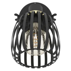 Eglo GIRONA spot staal zwart, geborsteld messing H: 150 mm