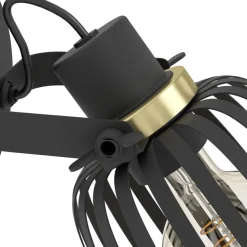 Eglo GIRONA spot staal zwart, geborsteld messing H: 150 mm