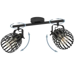 Eglo GIRONA spot staal zwart, geborsteld messing H: 150 mm