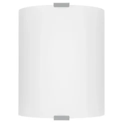 Eglo GRAFIK Wand-/plafondlamp staal zilver / glas satijn wit H: 210 mm