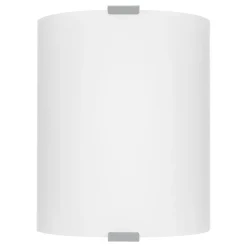 Eglo GRAFIK Wand-/plafondlamp staal zilver / glas satijn wit H: 210 mm