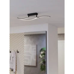 Eglo GRISOLIA Plafondarmaturen staal, kunststof zwart / Kunststof wit H: 150 mm