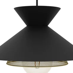 Eglo GRIZEDALE hanglamp staal zwart, geelkoper H: 1100 mm